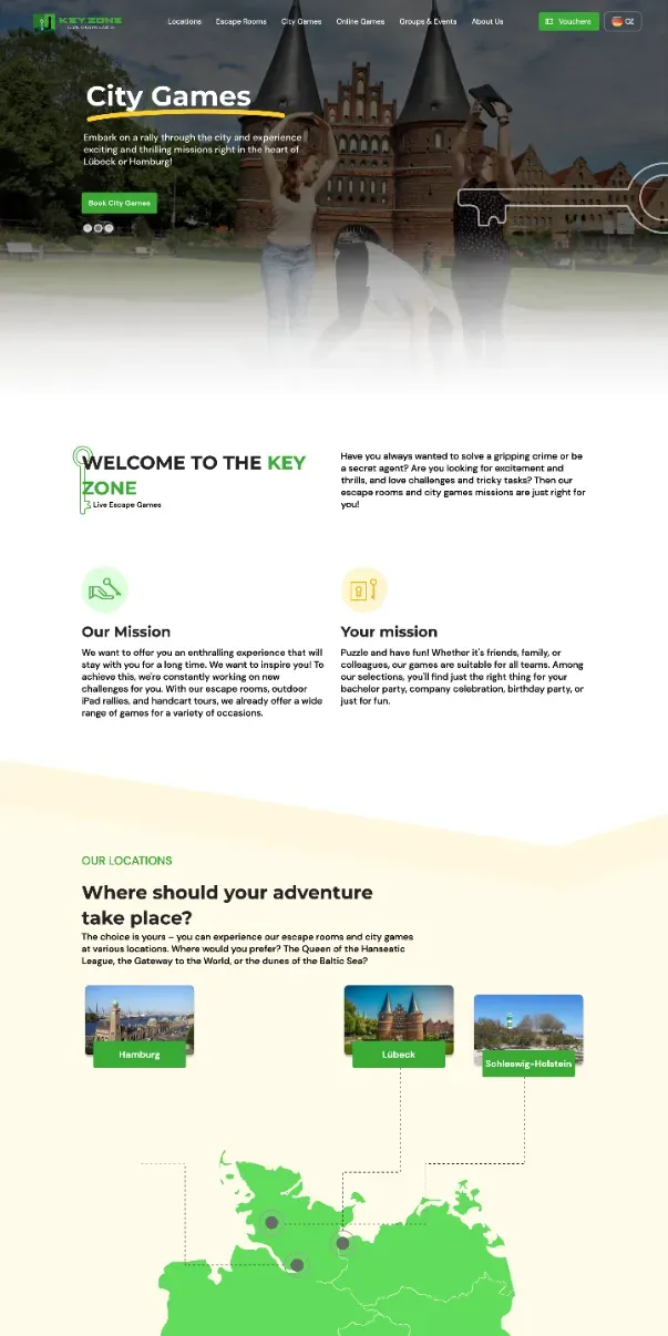 City Games travel website