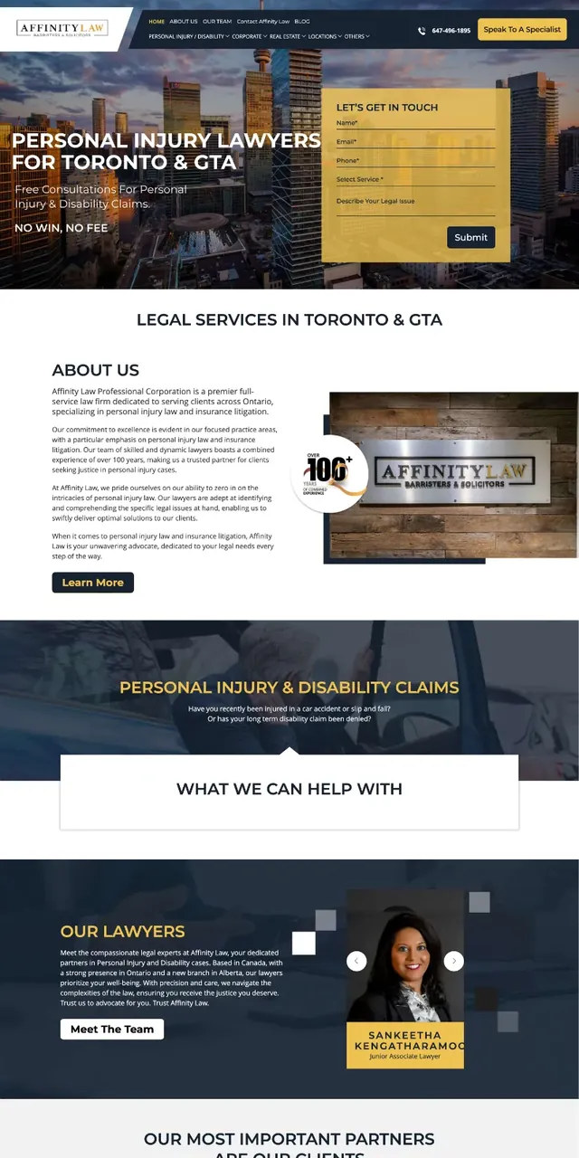 Personal injury law firm website