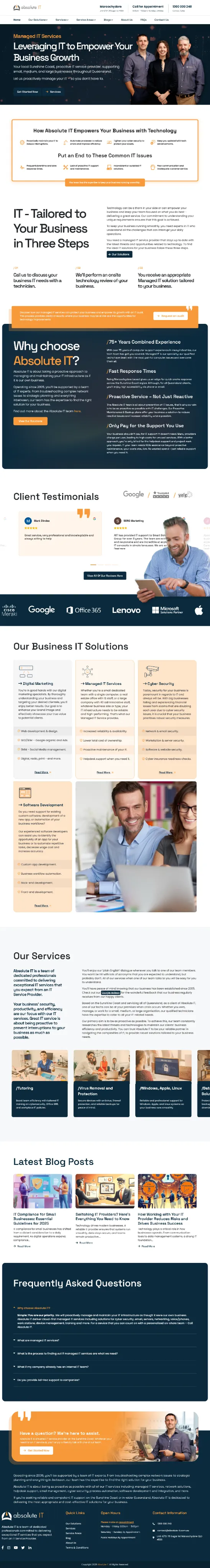 Absolute IT managed services website