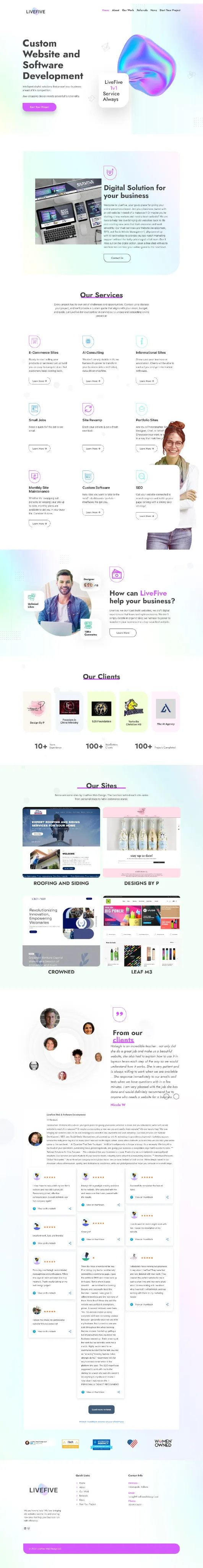 LiveFive web and software development website