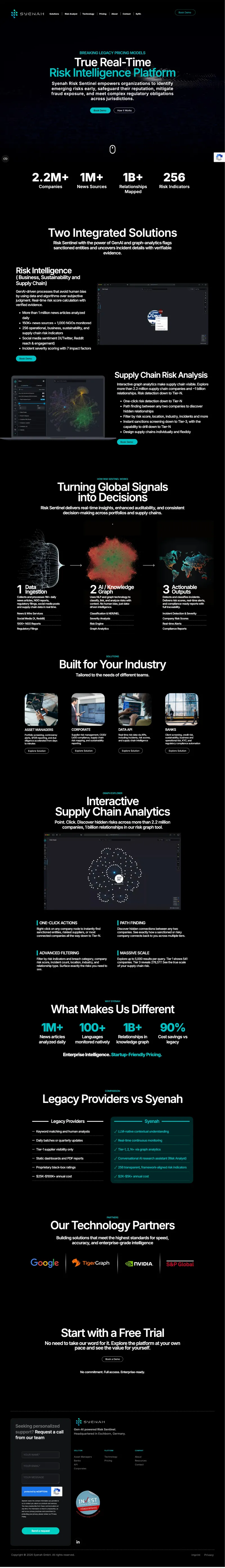 Syenah risk intelligence platform
