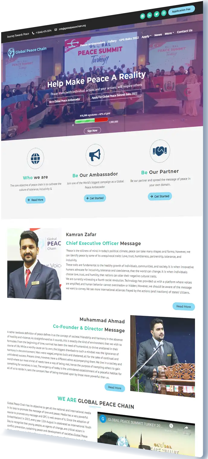 Global Peace Chain - Websites project by Devbion